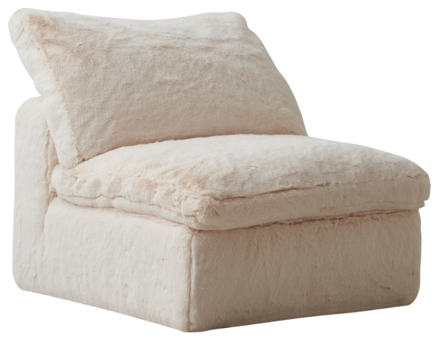 Cream Fur Sectional Sofa, Andrew Martin Truman Junior, Armless Section