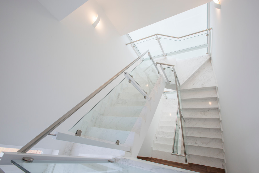 Staircase - mid-sized modern u-shaped staircase idea