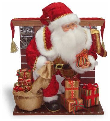 28 in fireplace with animated santa christmas decoration traditional christmas decorations - Animated Christmas Decorations 28 in fireplace with animated santa christmas decoration traditional christmas decorations - Animated Christmas Decorations