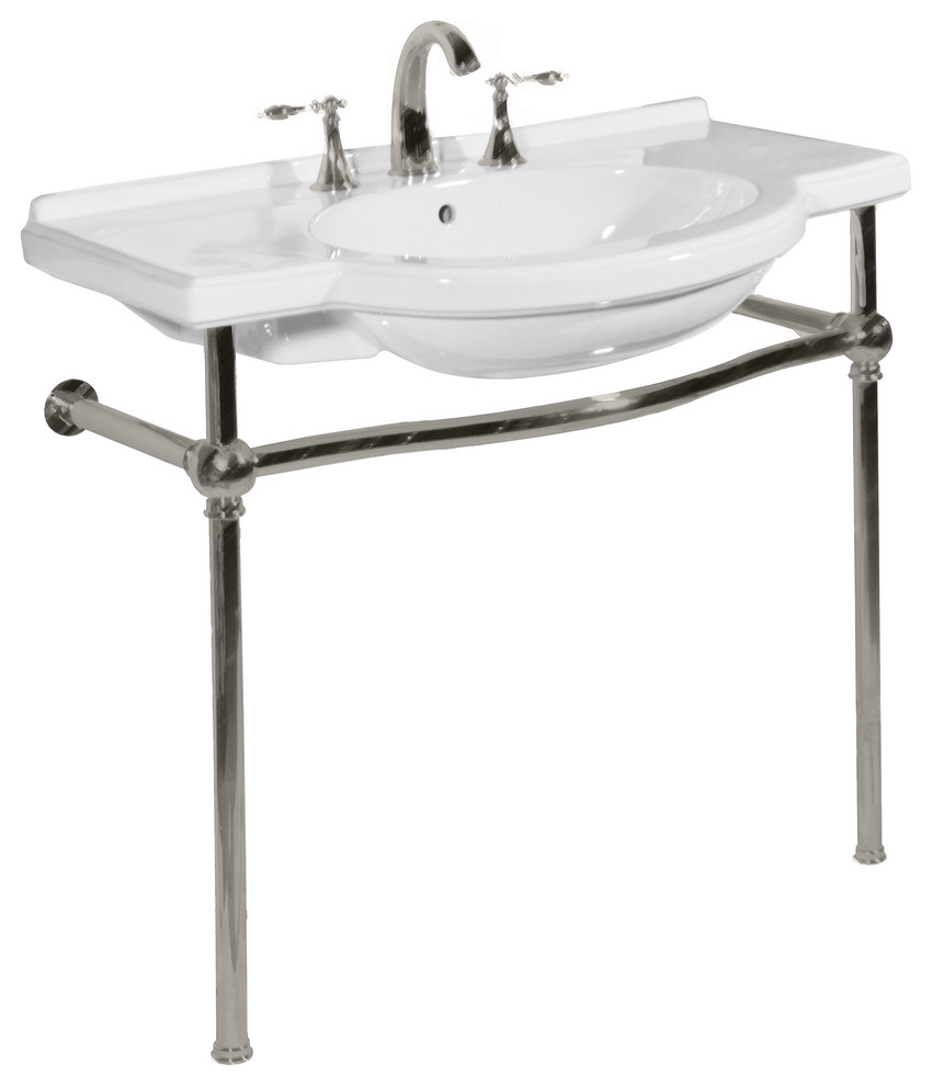 Nouveau Console Lavatory and Stand Contemporary Bathroom Sinks by