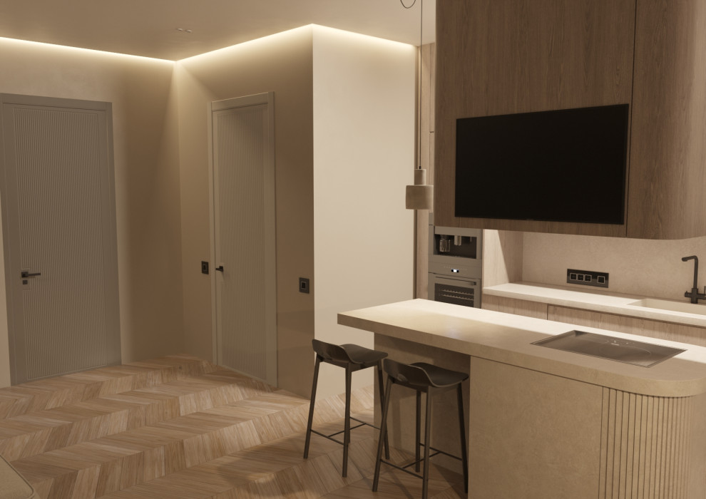 Дизайн-проект квартиры 62м2 ЖК Манхэттен Челябинск, стиль джапанди