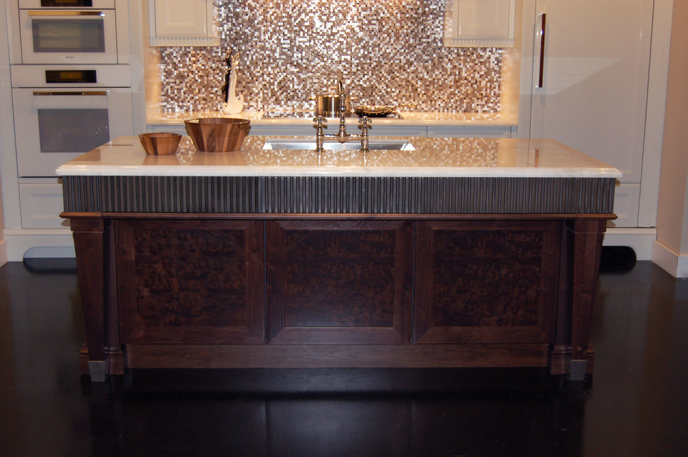 Example of a transitional kitchen design in Miami