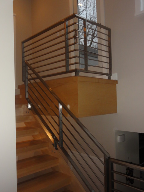 Stainless steel railings - Contemporary - Staircase ...