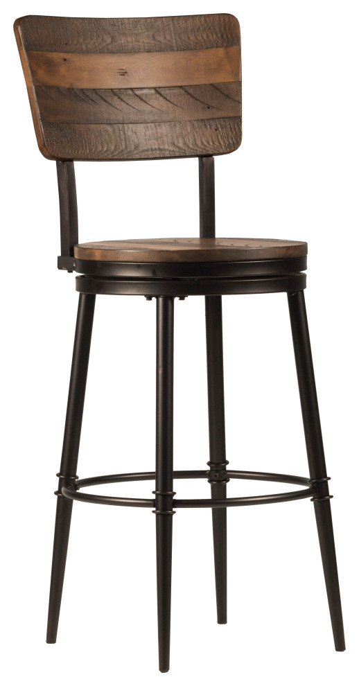 Hillsdale Furniture Jennings Metal Swivel Stool, Brown, Barstool