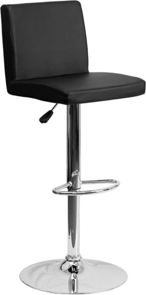 Roseto FFIF67841 Contemporary 15.5"W Adjustable Height Bar Stool - Black