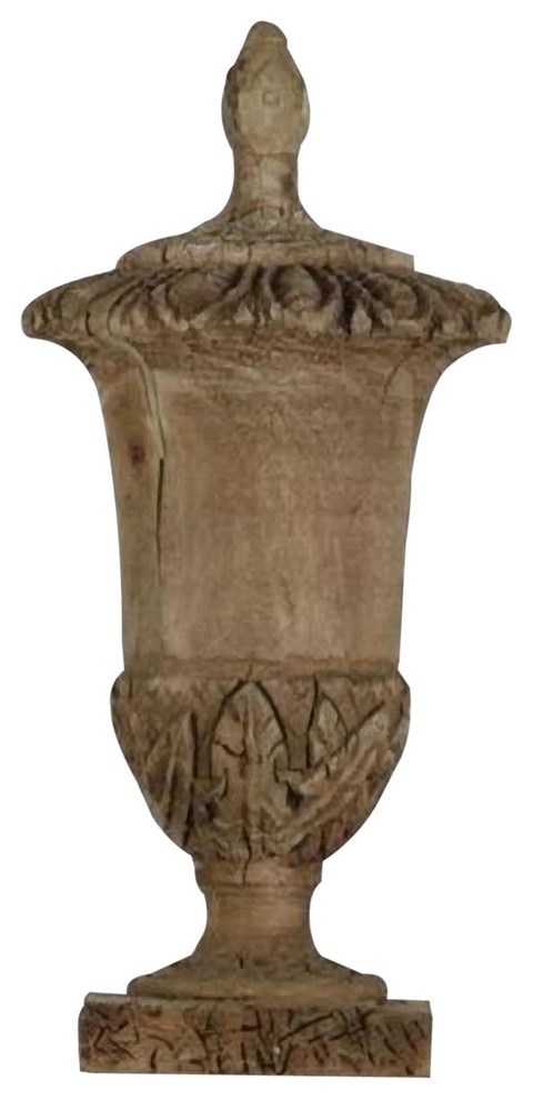 Urn Vase Medium Chestnut Poplar