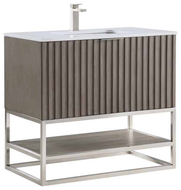 Terra 36" Bathroom Vanity Contemporary Bathroom Vanities And Sink