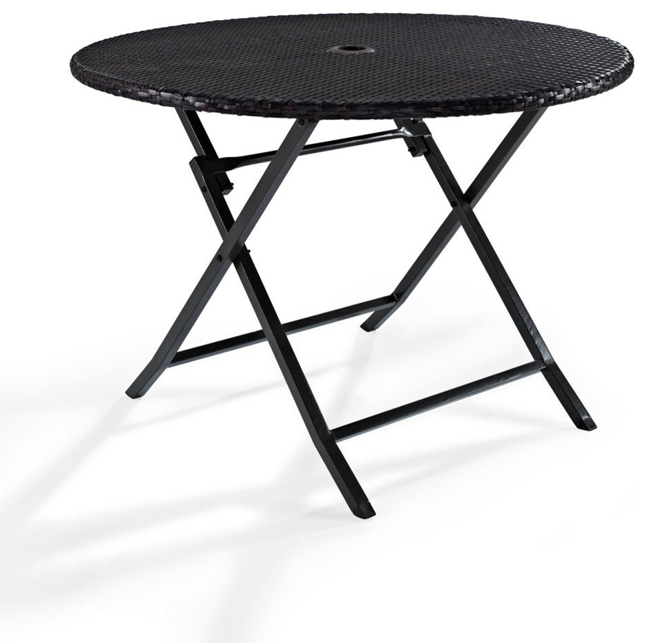 Palm Harbor Outdoor Wicker Folding Table Tropical Outdoor Dining Tables by Crosley Houzz