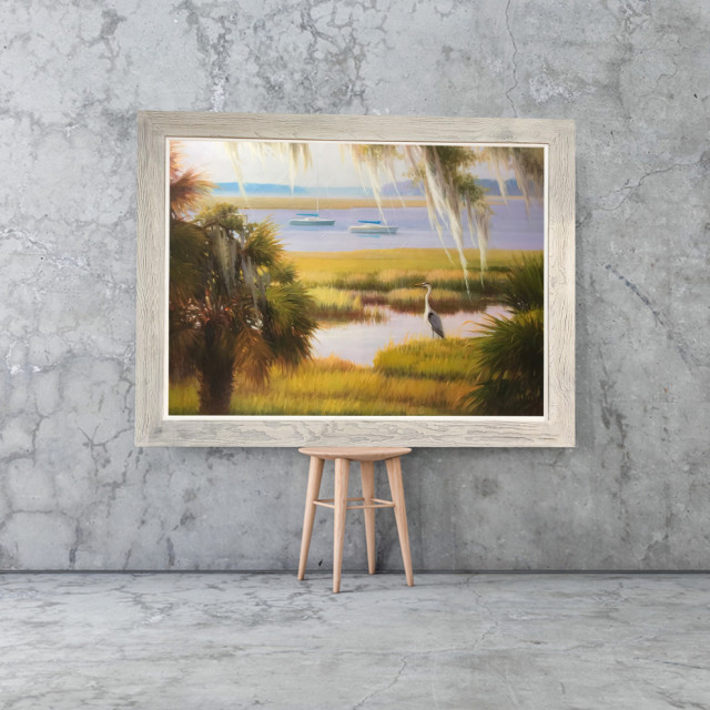 Crane Handmade Wall Art Framed Museum Quality Wall Decor Size: 44x56 ...