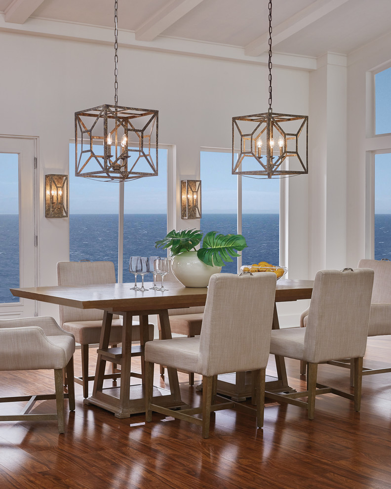 Inspiration for a beach style dining room in Chicago.