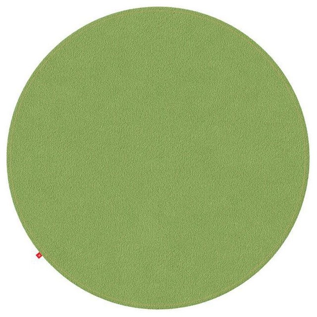 Emilia Lime Green Rug, Light Orange Stitching, 150 cm