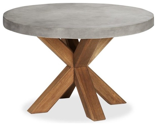 Abbott Concrete Top Round Fixed Dining Table