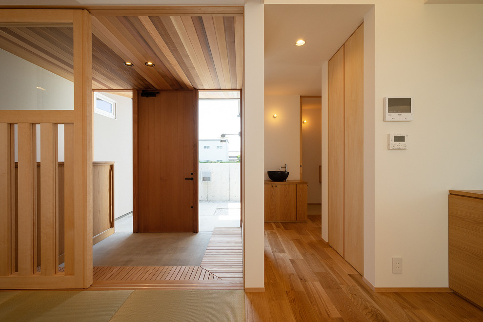 This is an example of a modern entryway in Other.