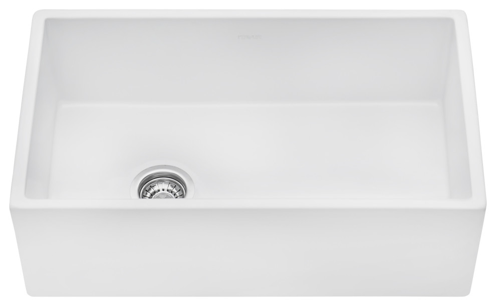 Ruvati RVL2018WL 30" Farmhouse Offset Drain Kitchen Sink, Left Drain