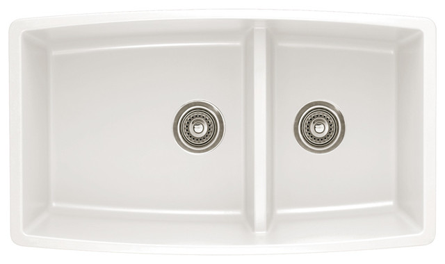 Blanco 441309 19 X33 Granite Double Undermount Kitchen Sink Blanco 441310 19 X33 Granite Double Undermount Kitchen Sink White