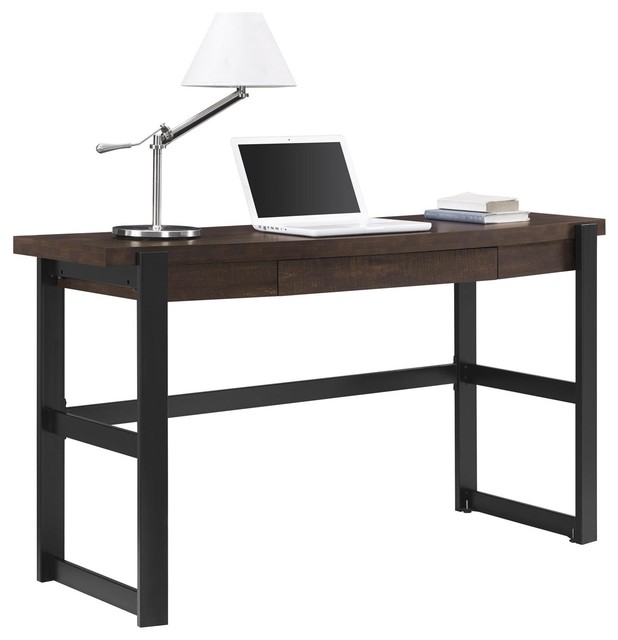 Oliver Desk Espresso Industrial Desks And Hutches By Dorel