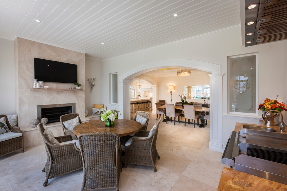 Photo of a large traditional home bar in Perth.