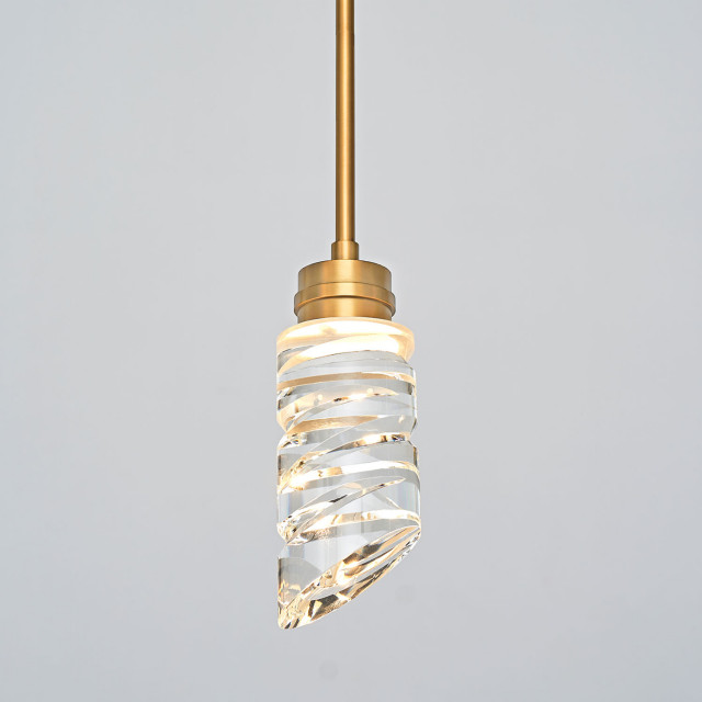 Motini Modern Cylinder Crystal Led Pendant Light For Kitchen Island Contemporary Pendant Lighting By Bld Leading Design Houzz