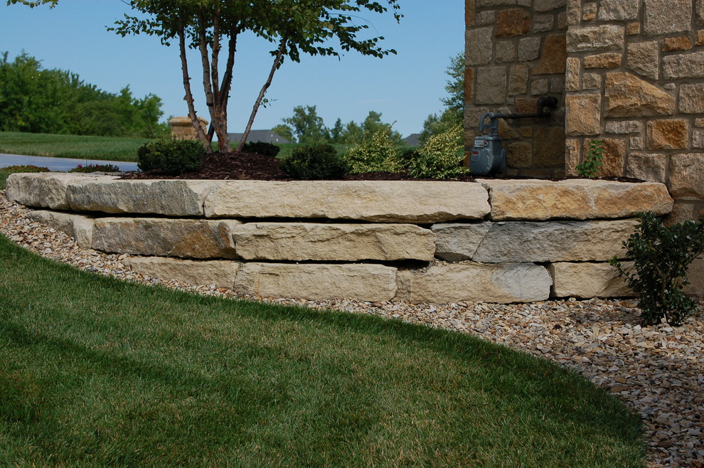 9" Limestone Retaining Wall Traditional Landscape Other by
