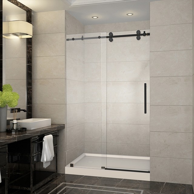 Langham 48 X36 X77 5 Completely Frameless Sliding Shower Door Orb Left Base