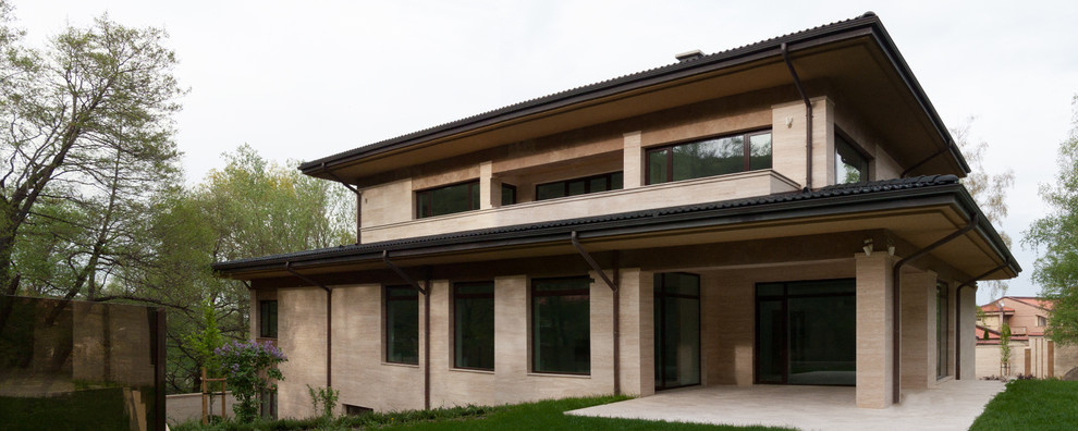 облицовка фасадов травертином из Ирана