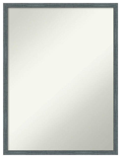 Dixie Blue Grey Rustic Narrow Non-Beveled Wood Wall Mirror - Farmhouse ...