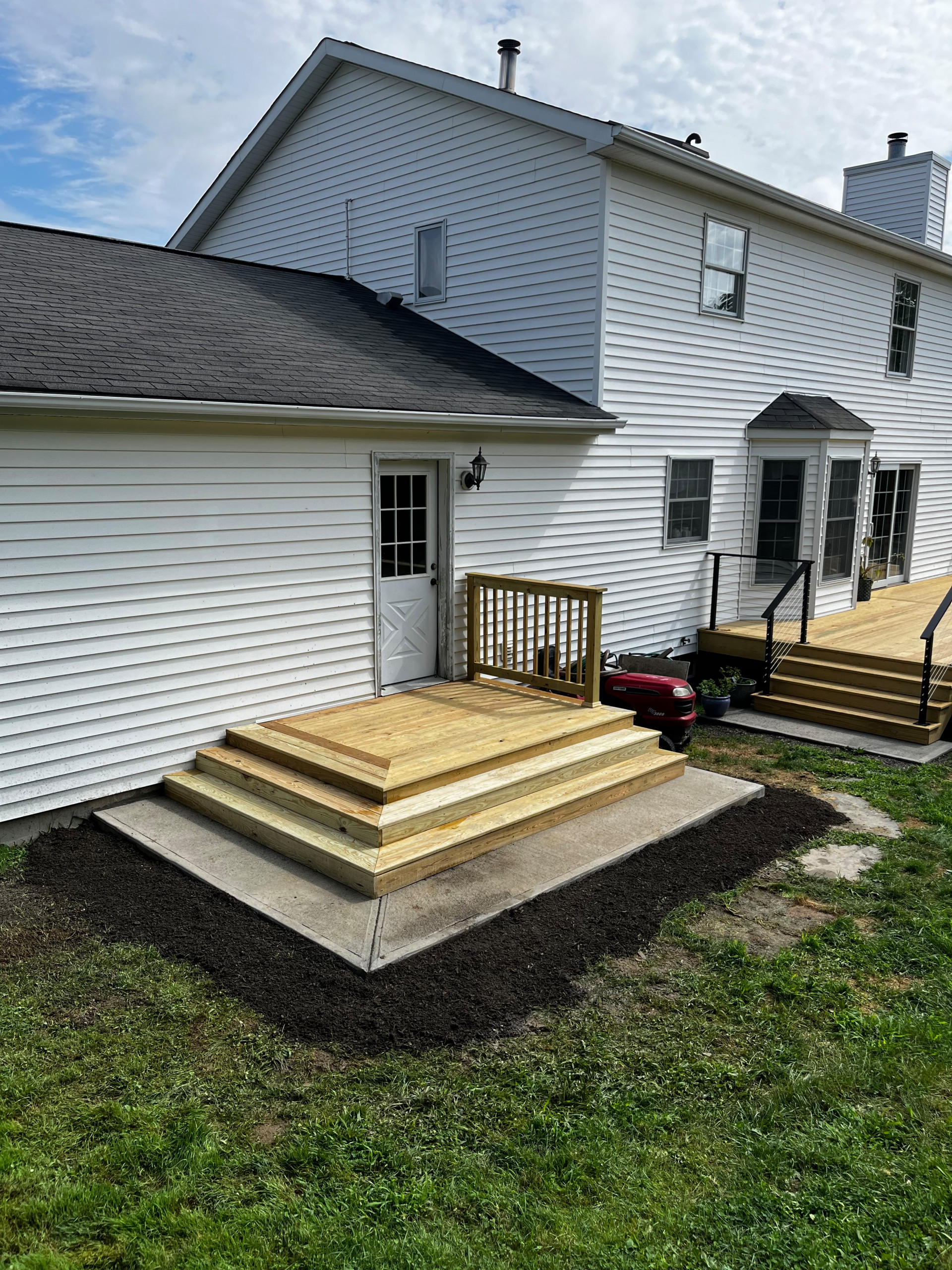 Pressure Treated Wood  Deck with Cable Rail System