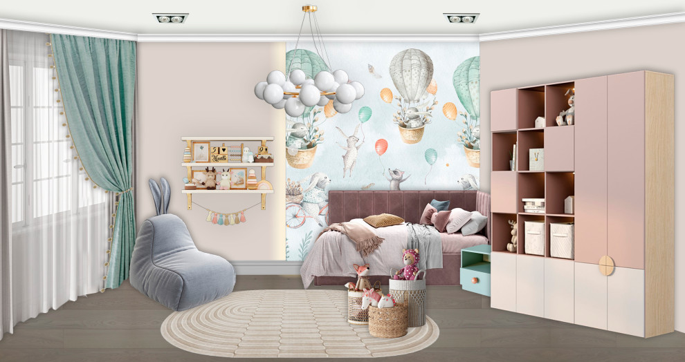 Проект детской комнаты для девочки