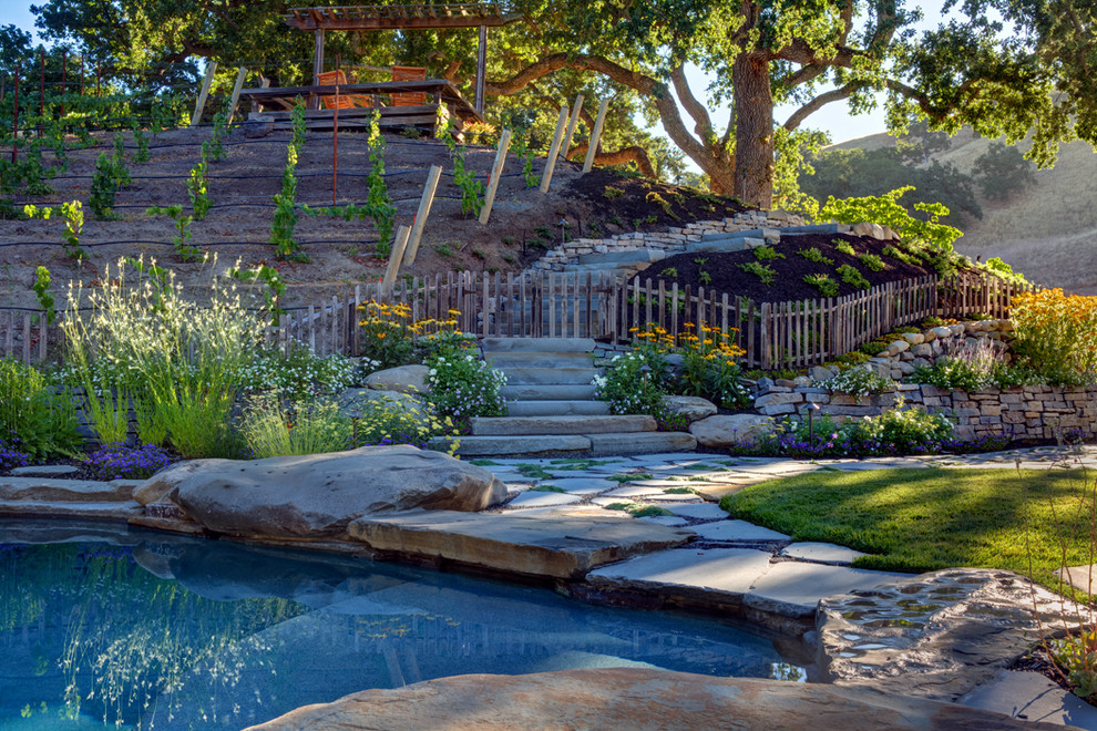 Design ideas for a farmhouse landscaping in San Francisco.