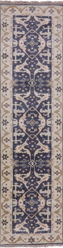 3'x10' Oriental Oushak Hand Knotted Wool Runner Rug, Q1256
