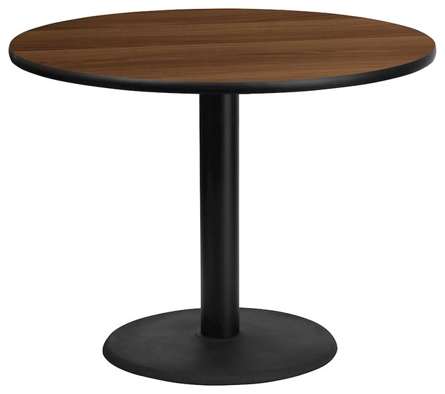 Flash 42'' Round Laminate Table Top/24'' Round Base, Walnut