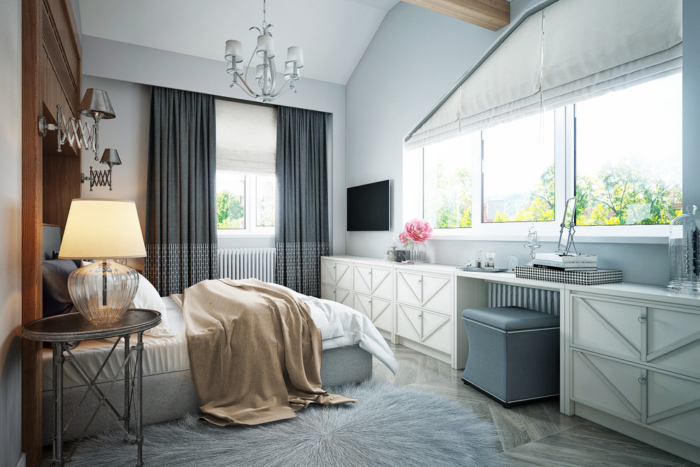 Светлый мансардный интерьер.Салтыковка