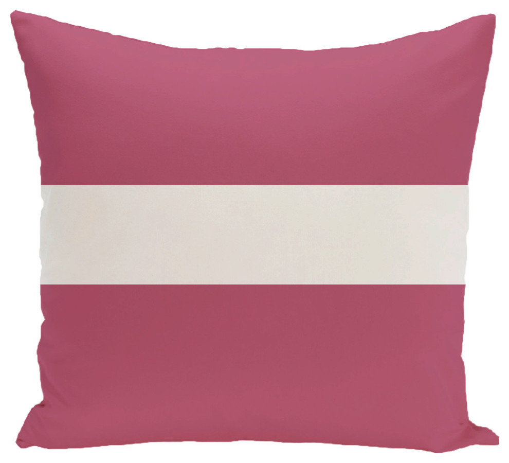 E by design Narrow The Gap Stripe Print Pillow Pink Cheeks 16-Inch Length