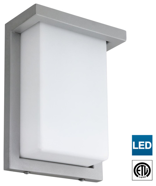 Sunlite Led 8 Modern Wall Sconce Fixture Silver Finish 4000k Cool White Contemporary Outdoor Lights And Sconces By Bulb Center Sunlite Led 8 Modern Wall Sconce, Modern Outdoor Wall Lights Silver