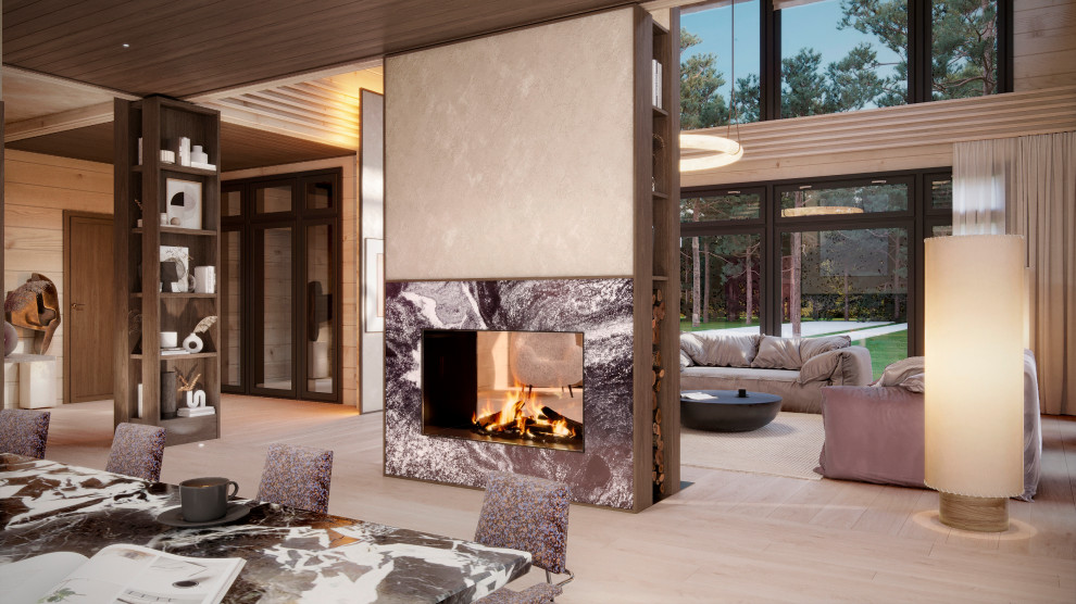 Интерьер подмосковного брусового дома компании Honka