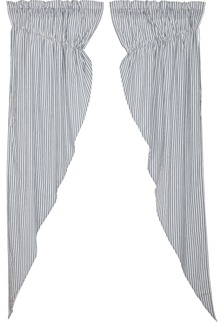 Farmhouse Curtains Miller Farm Ticking Stripe Prairie Panel Rod