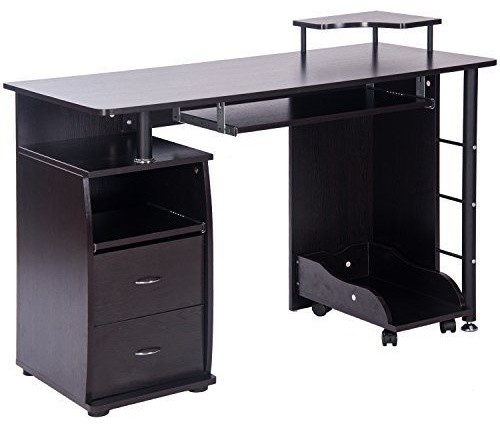 Home Office Computer Desk Table With Keyboard Tray And Drawer Espresso Contemporary Desks Hutches By Flint Garden Inc Houzz Home Office Computer Desk Table With, Flash Furniture Computer Desk With 3 Drawer Pedestal Mahogany