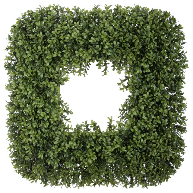 Artificial Boxwood Square Wreath Transitional Wreaths And Garlands