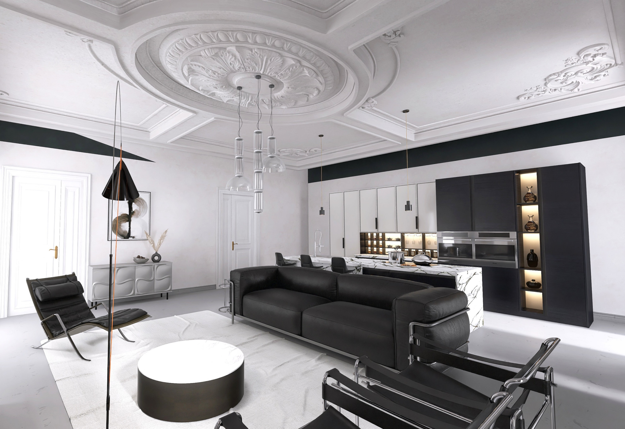 Open space in stile classico contemporaneo