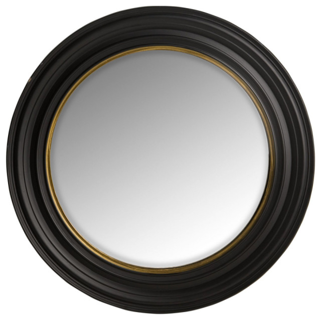 Large Round Black Frame Mirror Eichholtz Cuba Traditional Wall