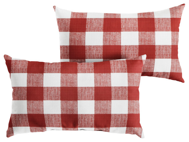 checkered outdoor pillows