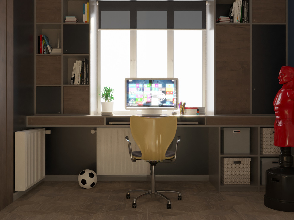 Комната для мальчика-подростка в проекте 2-х комнатной квартиры для молодой семь