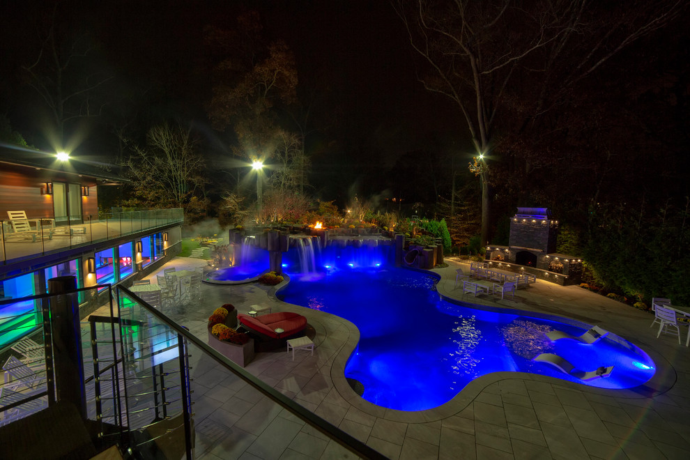 Backyard patio and lighting