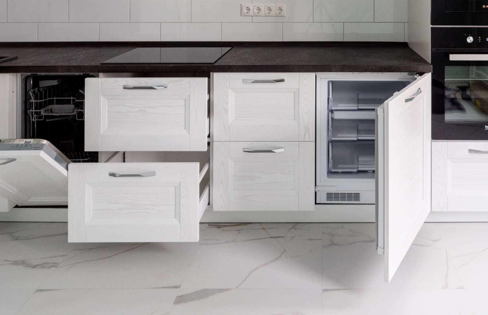 Кухня Кантри в белом цвете