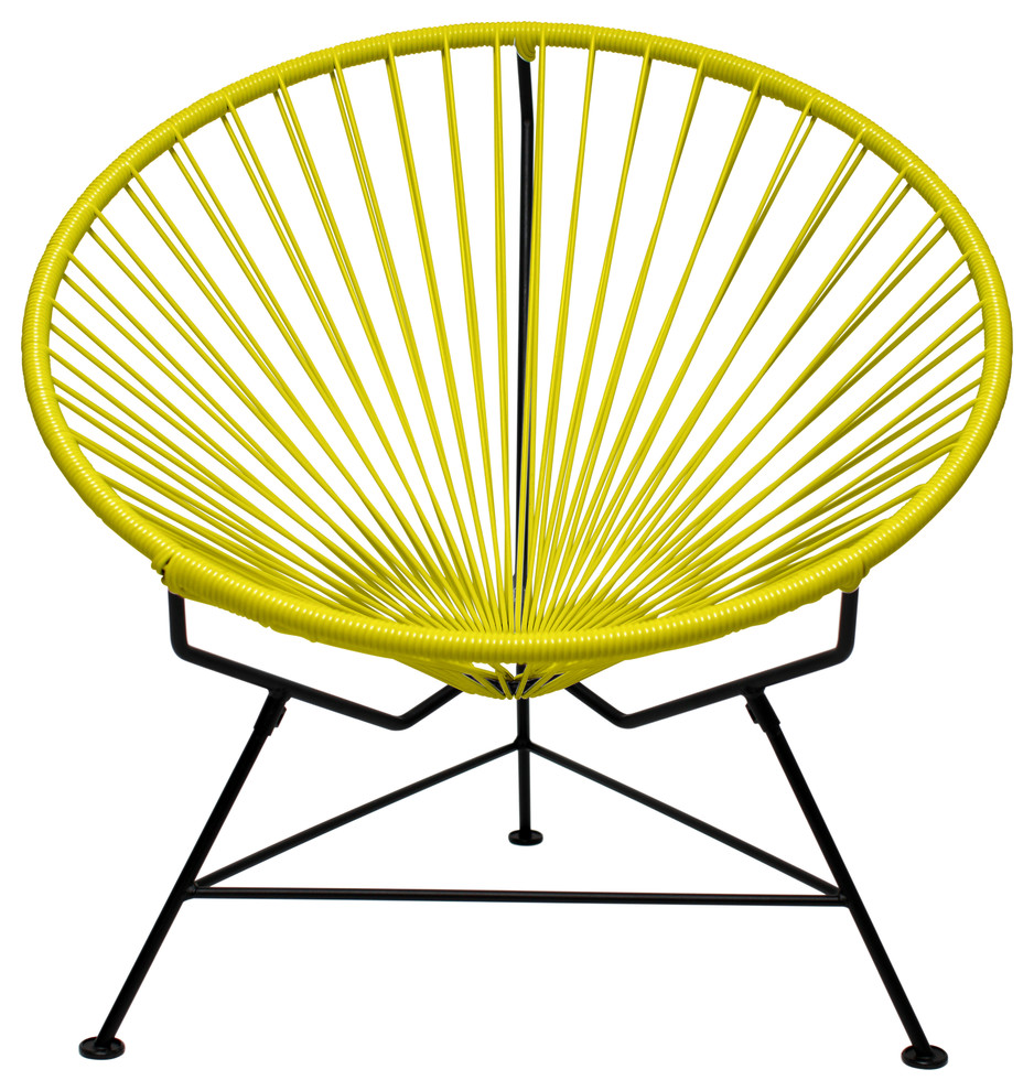 Innit Chair, Yellow Weave, Black Frame
