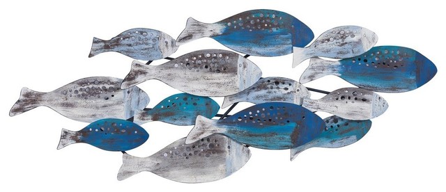 School Of Fish Modern Metal Wall Art Coastal Decor Beach Style By Virventures - Metal Fish Decorations For Walls School Of Fish Modern Metal Wall Art Coastal Decor Beach Style By Virventures - Metal Fish Decorations For Walls