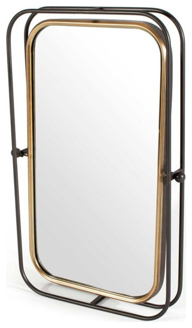 Gild Design House Bevin Mid Century Metal Wall Mirror In Gray Gold Contemporary Wall Mirrors