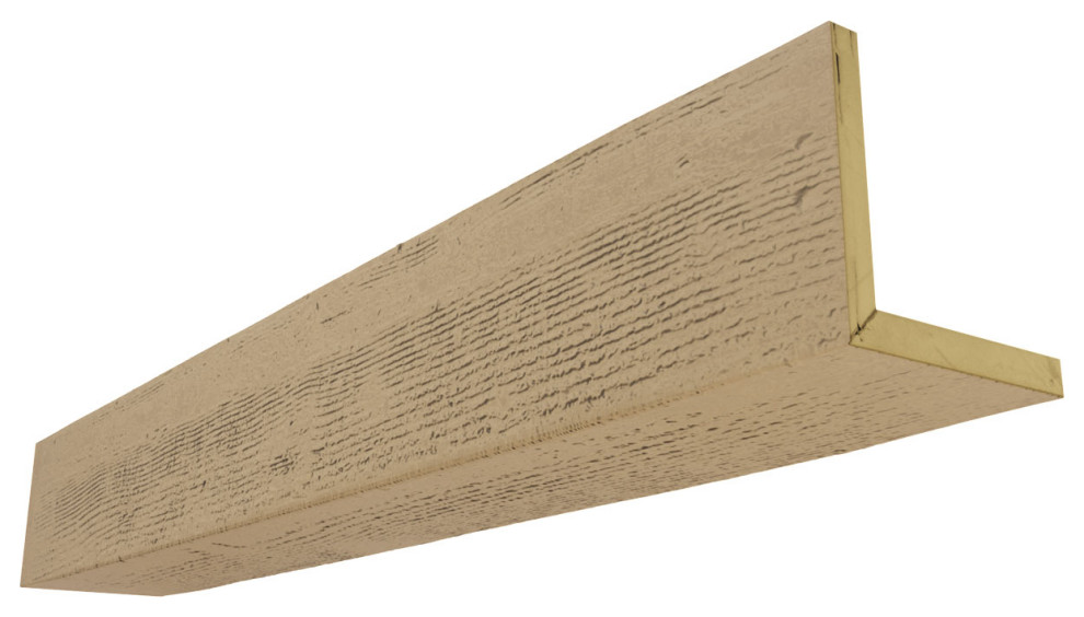 10"W x 10"H x 8'L 2-Sided 2-Sided Rough Sawn Faux Wood Beam, Natural Pine