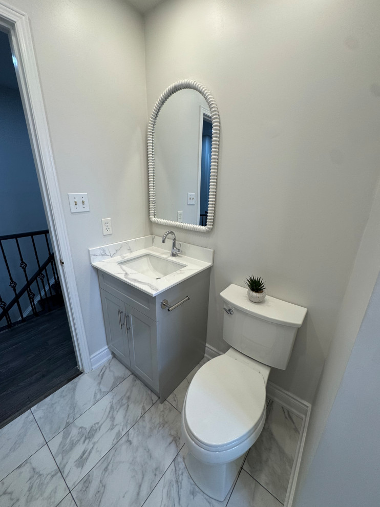 Mississauga Master Bath and Powder Room to 3-piece Bath Conversion