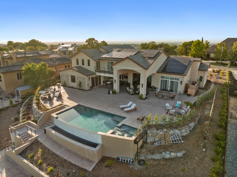 Backyard with Infinity Pool, Lincoln, CA Custom Home